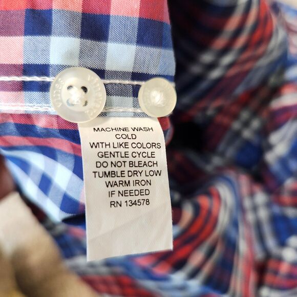 Vineyard Vines boys Whale shirt button down red blue white size M 12-14 - Picture 3 of 10